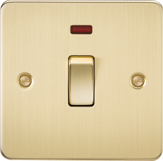Knightsbridge FP8341NBB 1 Gang 20A DP Switch with Neon Brushed Brass