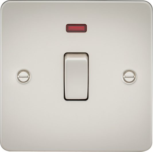 Knightsbridge FP8341NPL 1 Gang 20A DP Switch with Neon Matt Pearl