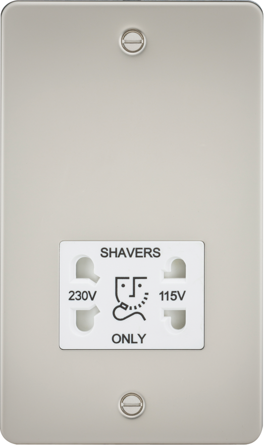 Knightsbridge FP8900PLW Dual Voltage 115/230V 20VA Shaver Socket Matt Pearl White Insert