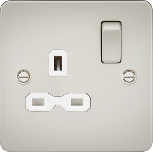 Knightsbridge FPR7000PLW 1 Gang 13A DP Switched Socket Matt Pearl White Insert