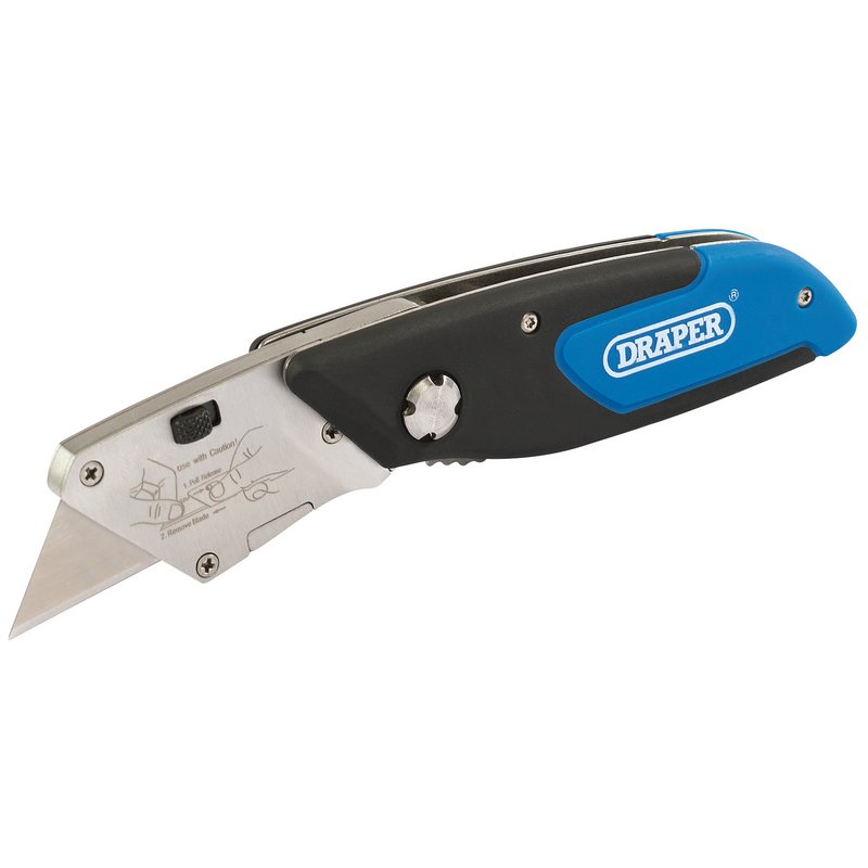 Draper FTK/A Folding Trimming Knife Black & Blue