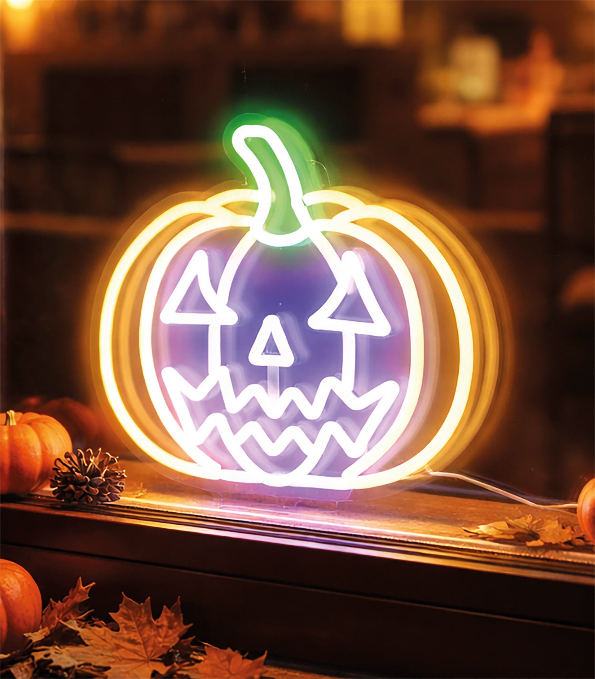 FXLAB FX1004 25cm LED Neon Halloween Pumpkin Silhouette (USB)