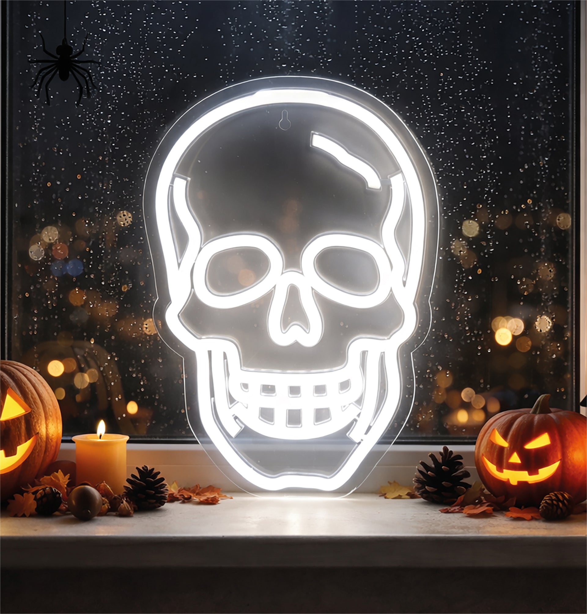FXLAB FX1006 33cm LED Neon Halloween Skull Silhouette (USB)