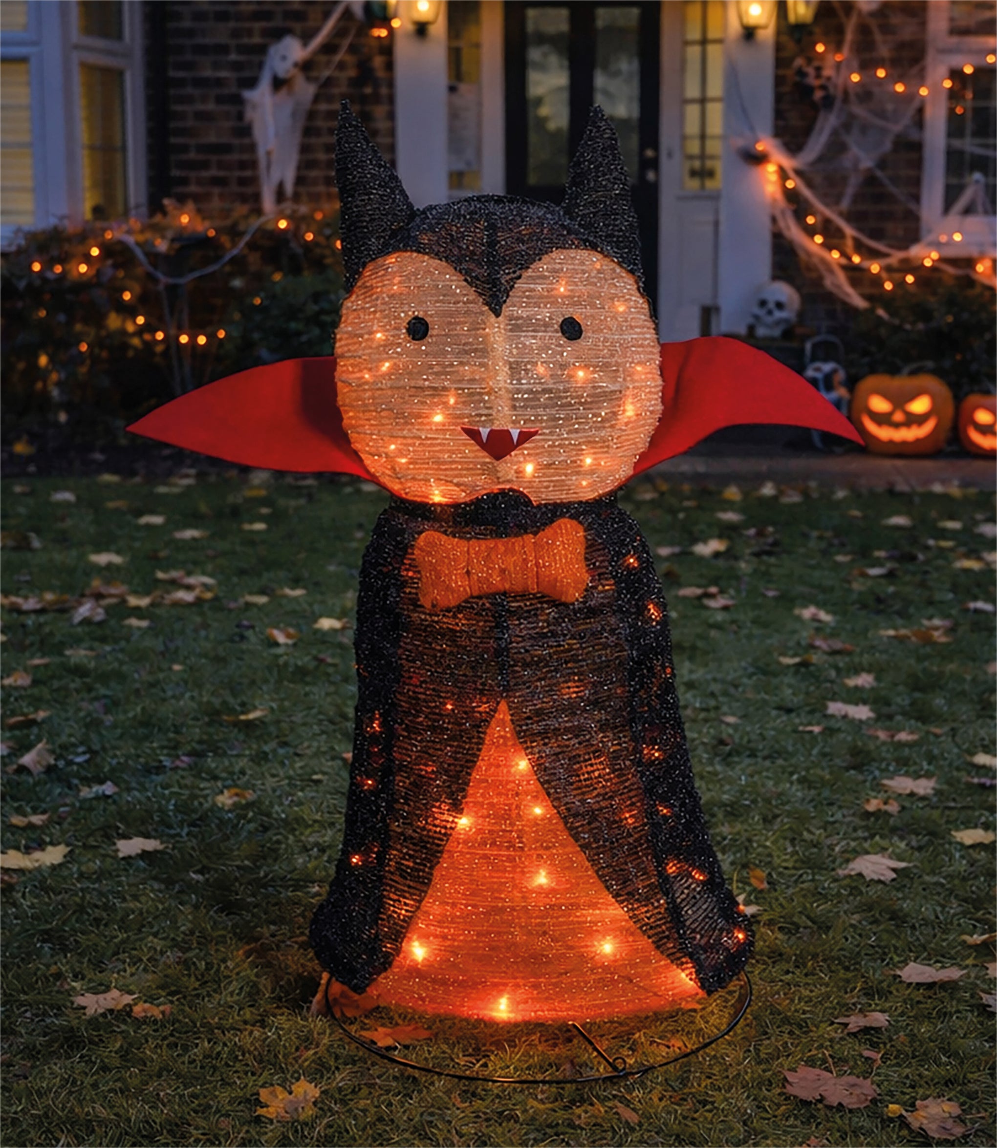 FXLAB FX1030 100cm 80 LED Orange LED Foldable Vampire Outdoor Halloween Decoration with Timer