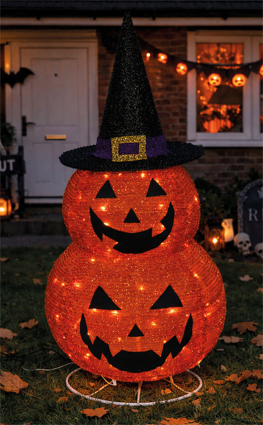 FXLAB FX1036 80cm 45 LED Foldable Pumpkins LED Outdoor Decoration with Timer (Battery Operated)