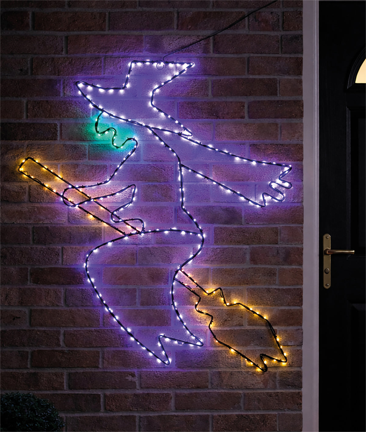 FXLAB FX1052 88cm 322 Multicolour Micro LED Metal Witch Silhouette Outdoor Decoration with Timer IP44