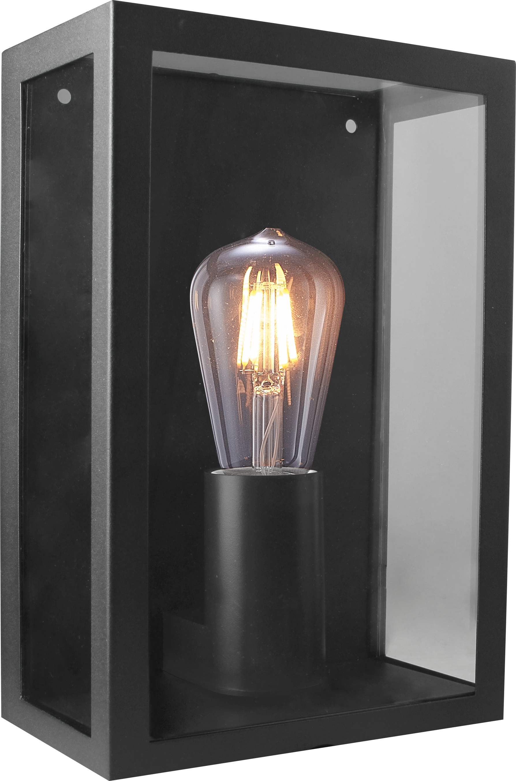 Kosnic FOLU-BLK Folly E27 Box Lantern IP44 Black