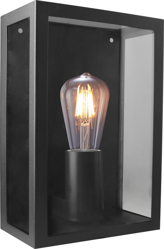 Kosnic FOLU-BLK Folly E27 Box Lantern IP44 Black