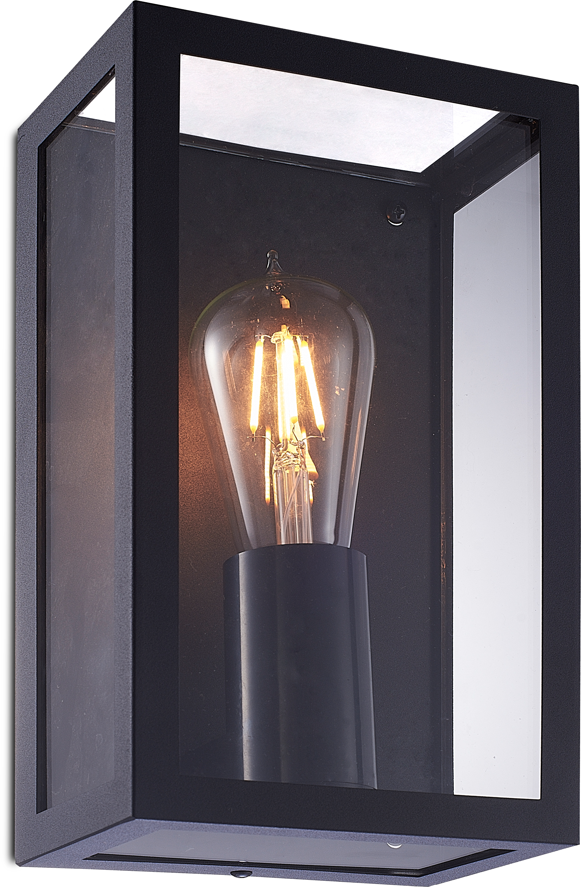 Kosnic FOLU-BLK Folly E27 Box Lantern IP44 Black