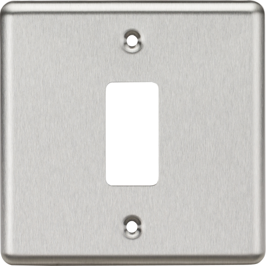 Knightsbridge GDCL1BC 1 Gang Grid Faceplate Brushed Chrome