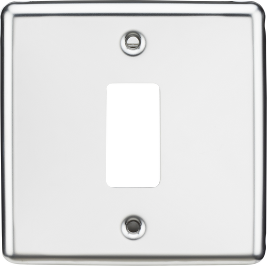 Knightsbridge GDCL1PC 1 Gang Grid Faceplate Polished Chrome