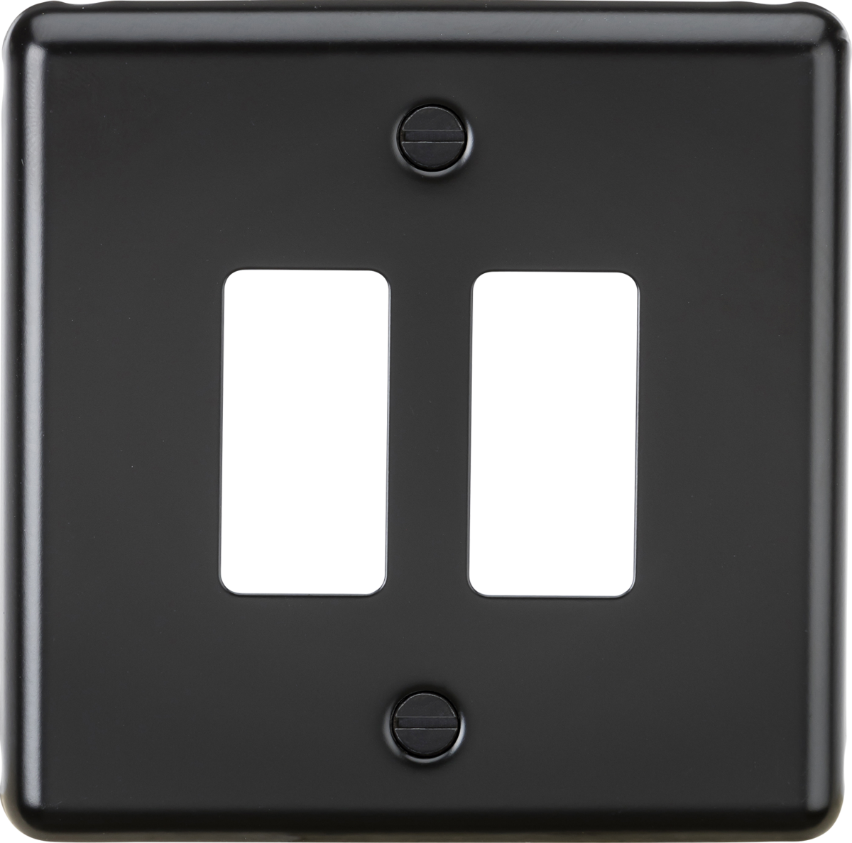 Knightsbridge GDCL2MB 2 Gang Grid Faceplate Matt Black