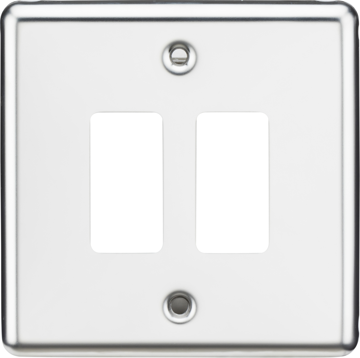 Knightsbridge GDCL2PC 2 Gang Grid Faceplate Polished Chrome