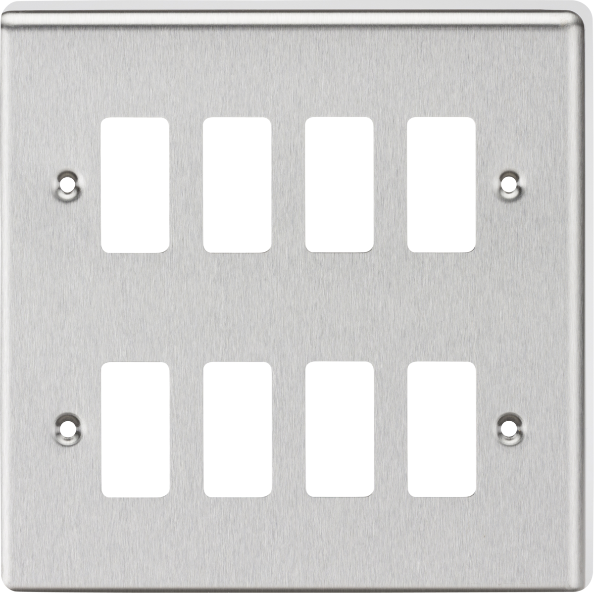 Knightsbridge GDCL8BC 8 Gang Grid Faceplate Brushed Chrome