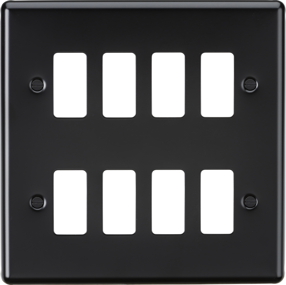 Knightsbridge GDCL8MB 8 Gang Grid Faceplate Matt Black