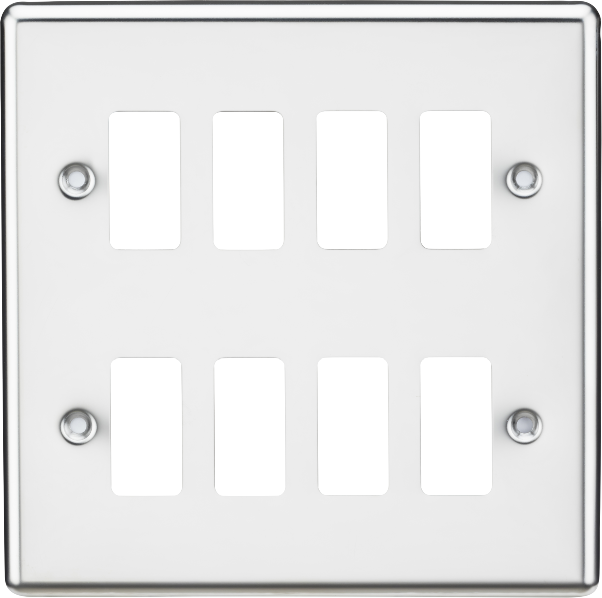 Knightsbridge GDCL8PC 8 Gang Grid Faceplate Polished Chrome