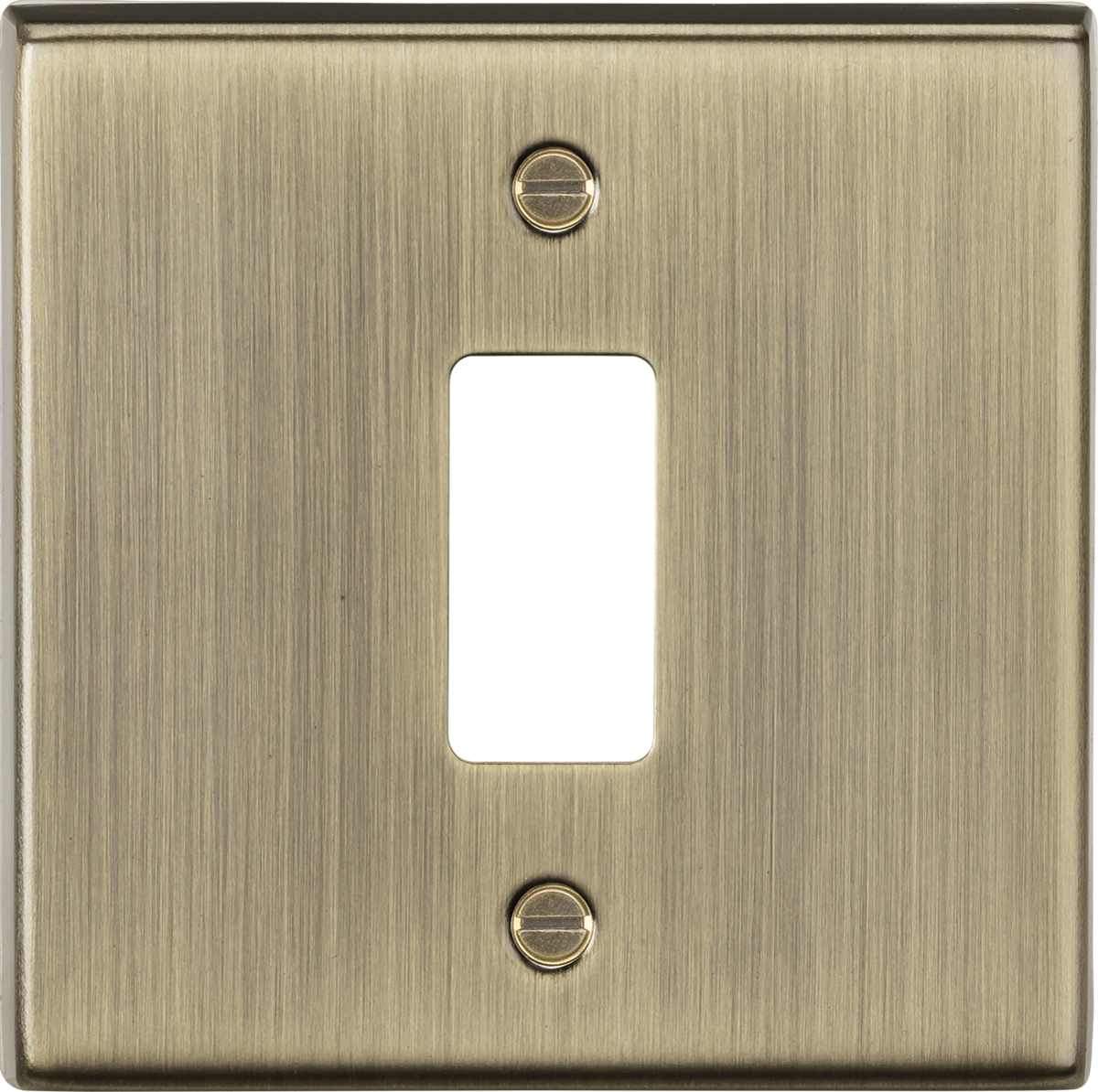 Knightsbridge GDCS1AB 1 Gang Grid Faceplate Antique Brass