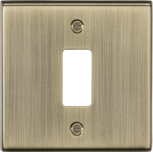 Knightsbridge GDCS1AB 1 Gang Grid Faceplate Antique Brass