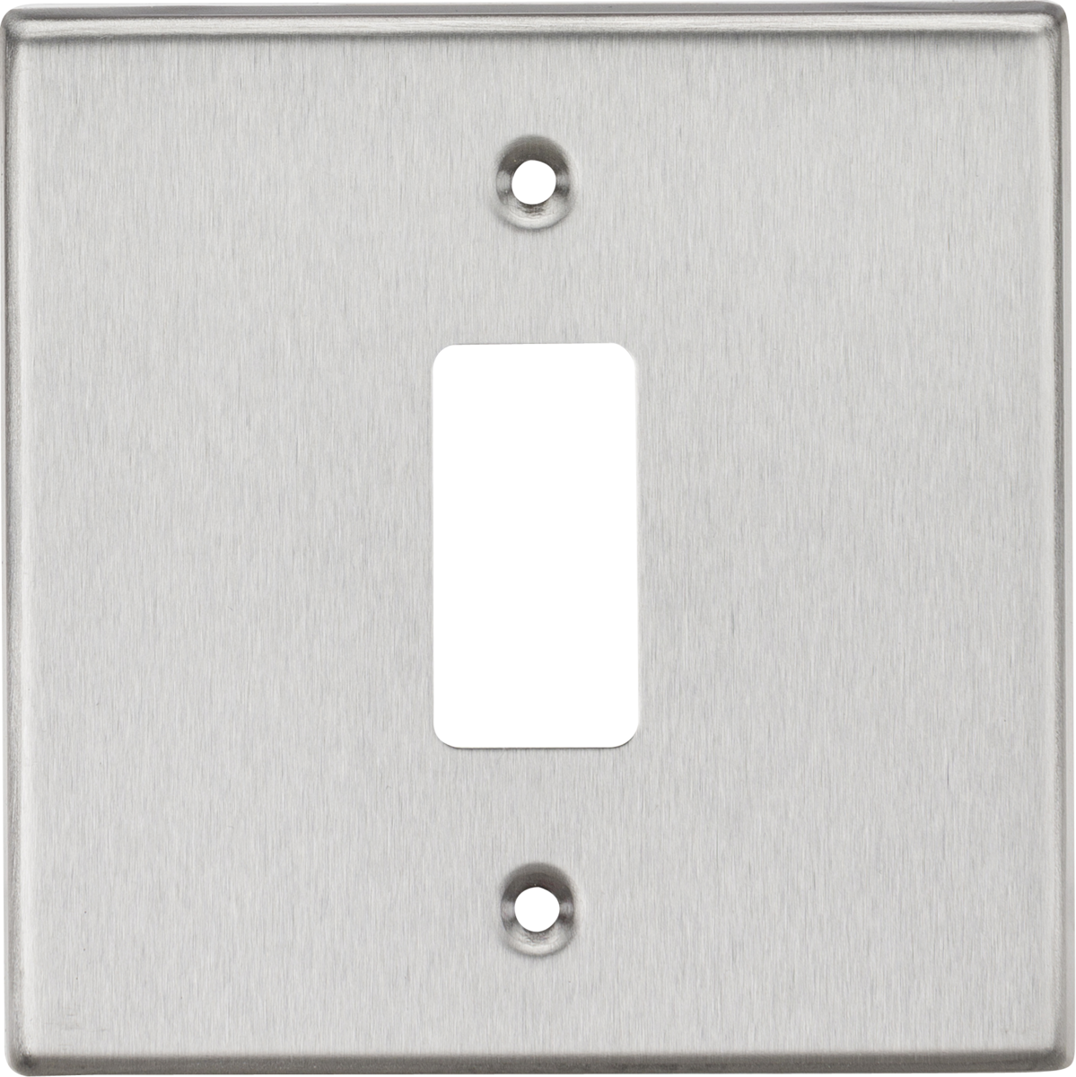 Knightsbridge GDCS1BC 1 Gang Grid Faceplate Brushed Chrome