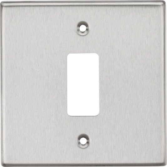 Knightsbridge GDCS1BC 1 Gang Grid Faceplate Brushed Chrome