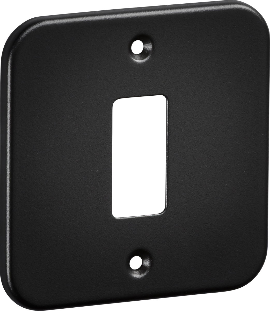 Knightsbridge GDFP001TB 1 Gang Grid Faceplate Metal Clad Textured Black