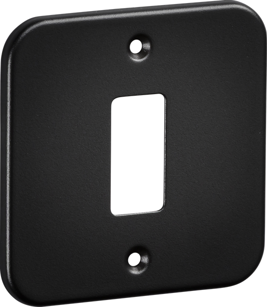 Knightsbridge GDFP001TB 1 Gang Grid Faceplate Metal Clad Textured Black