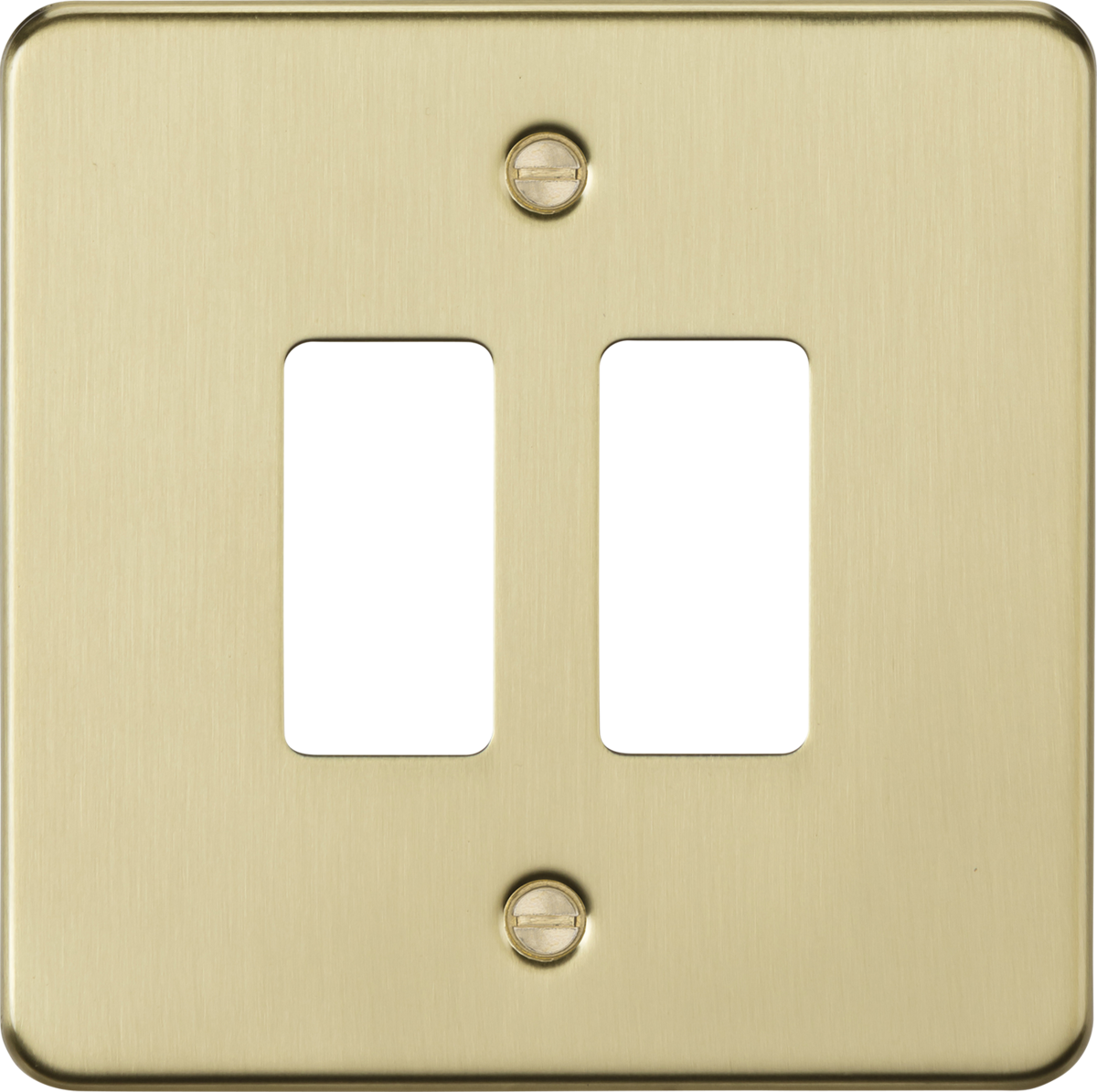 Knightsbridge GDFP002BB 2 Gang Grid Faceplate Brushed Brass