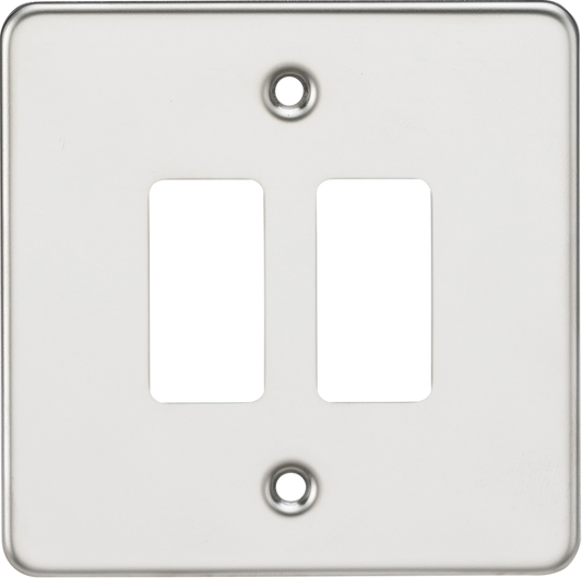 Knightsbridge GDFP002PC 2 Gang Grid Faceplate Polished Chrome