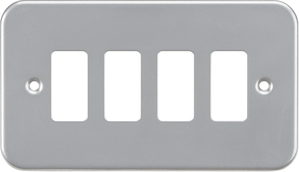 Knightsbridge GDFP004M 4 Gang Grid Faceplate Metal Clad