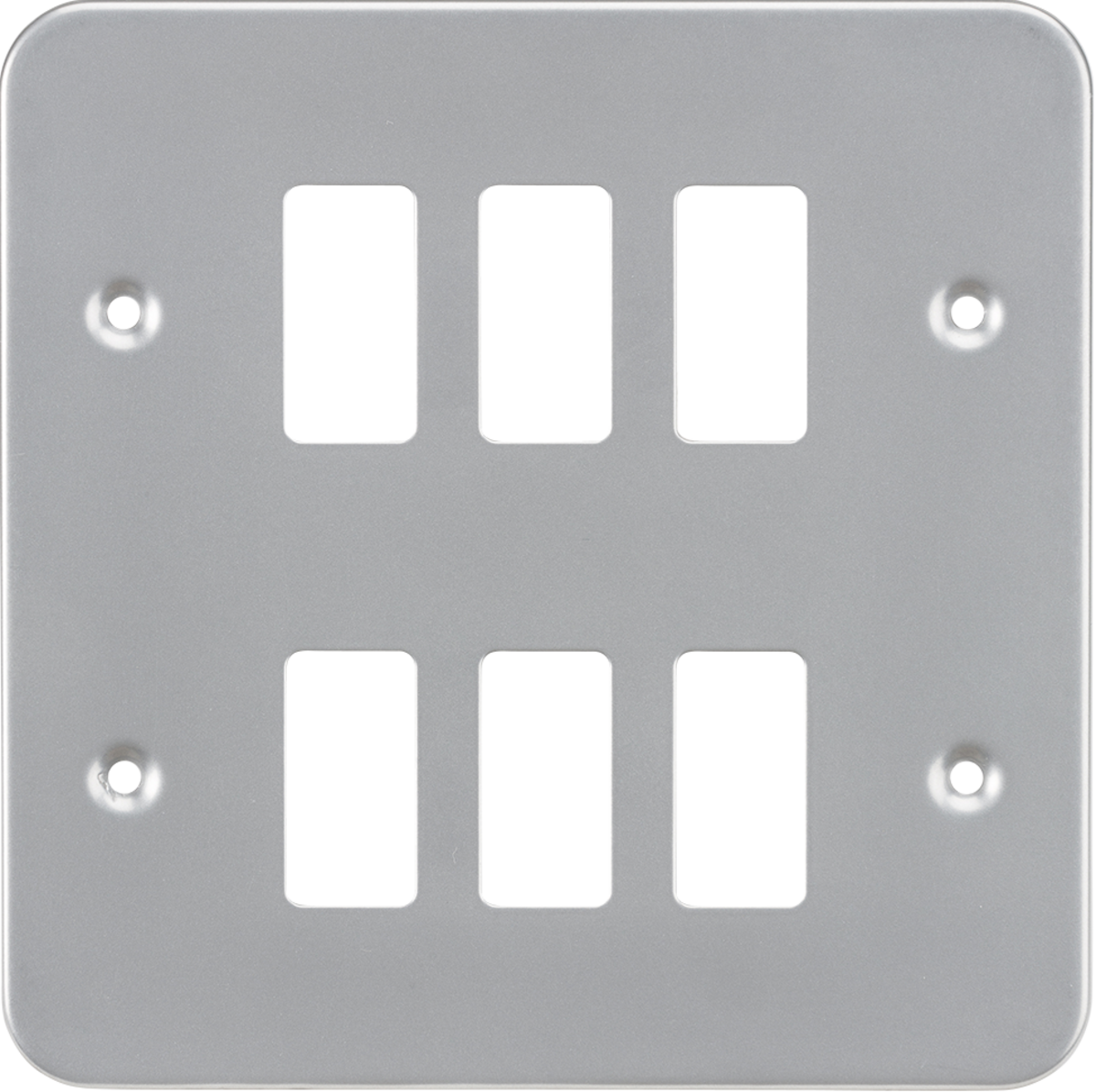 Knightsbridge GDFP006M 6 Gang Grid Faceplate Metal Clad