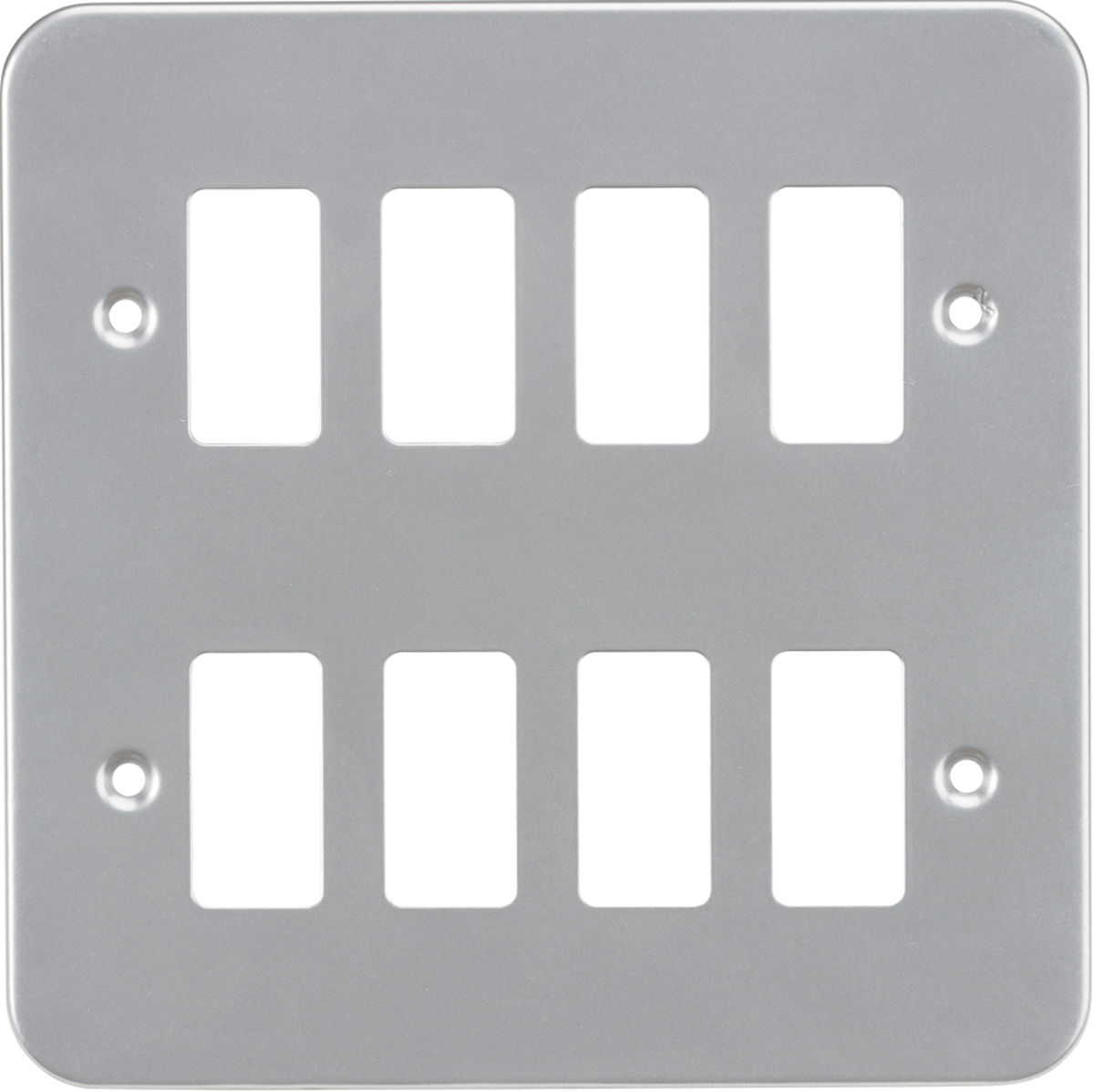 Knightsbridge GDFP008M 8 Gang Grid Faceplate Metal Clad