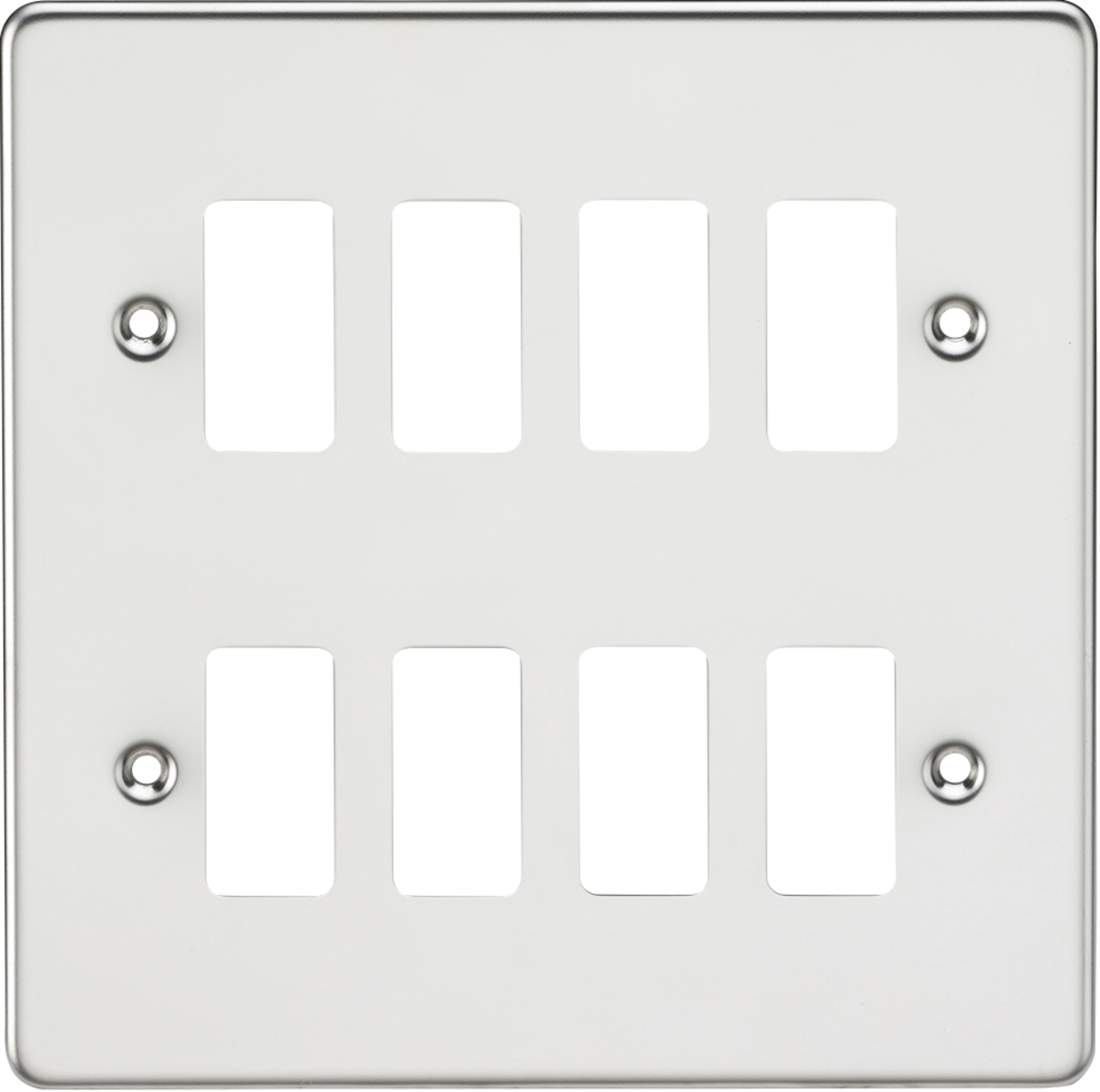 Knightsbridge GDFP008PC 8 Gang Grid Faceplate Polished Chrome