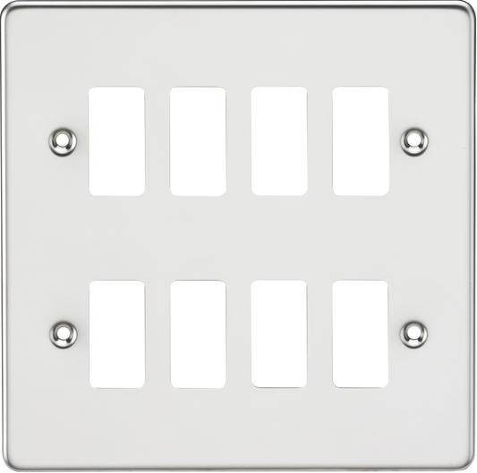 Knightsbridge GDFP008PC 8 Gang Grid Faceplate Polished Chrome