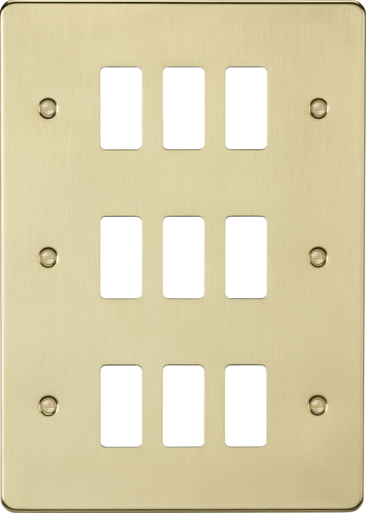 Knightsbridge GDFP009BB 9 Gang Grid Faceplate Brushed Brass