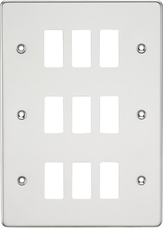 Knightsbridge GDFP009PC 9 Gang Grid Faceplate Polished Chrome