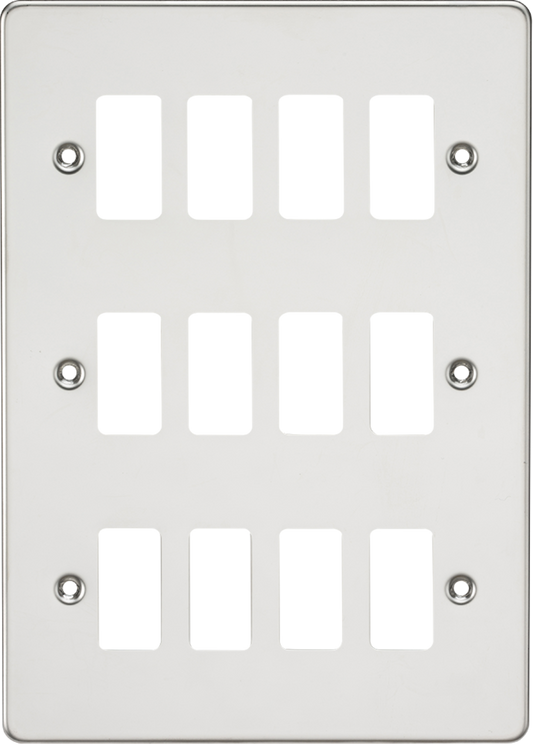Knightsbridge GDFP012PC 12 Gang Grid Faceplate Polished Chrome