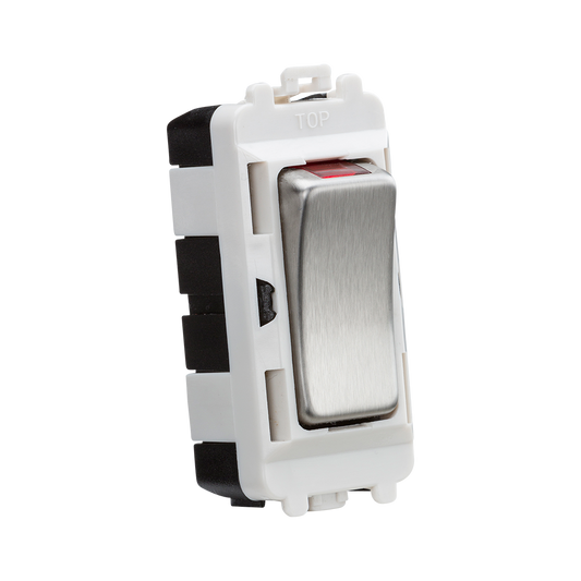 Knightsbridge GDM003BC 20A DP+N Grid Switch Module Brushed Chrome