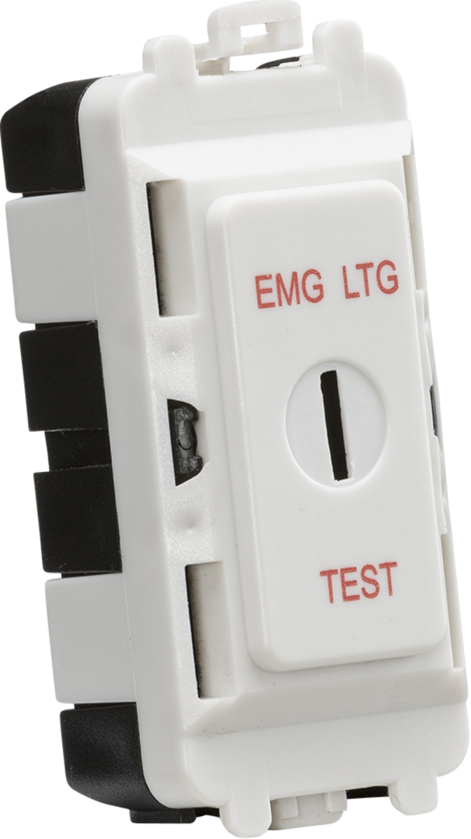 Knightsbridge GDM007U 20A 2 Way 'Emg Ltg Test' Key Switch Module White