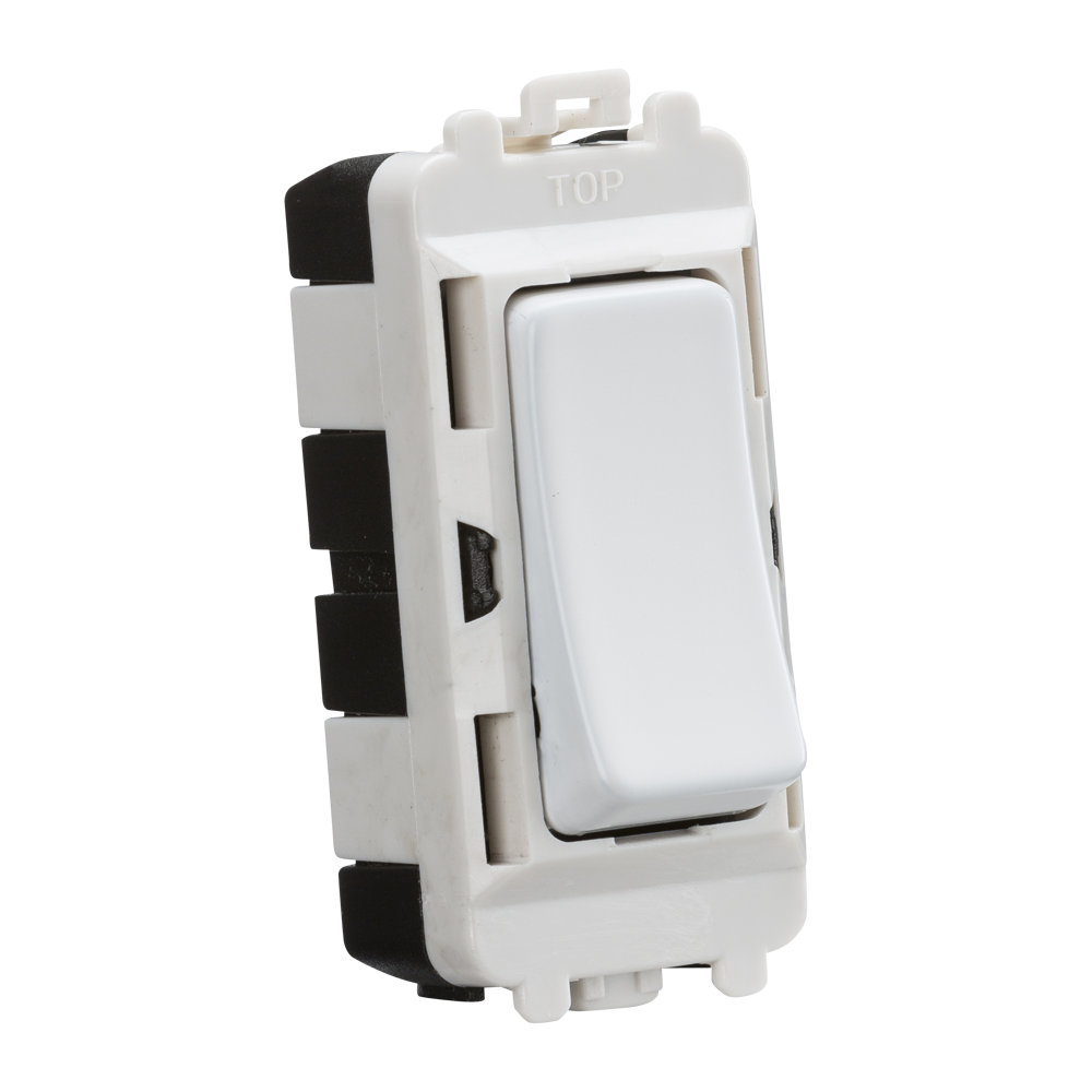 Knightsbridge GDM004MW 20A 2 Way and Centre Off Grid Switch Module Matt White