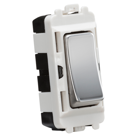 Knightsbridge GDM004PC 20A 2 Way and Centre Off Grid Switch Module Polished Chrome