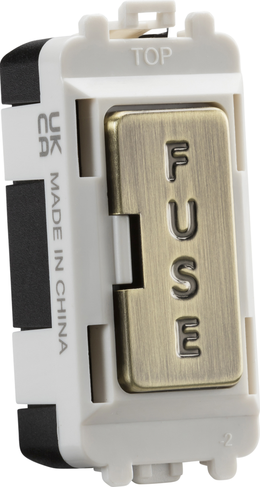 Knightsbridge GDM011AB 13A Fuse Holder Grid Module Antique Brass