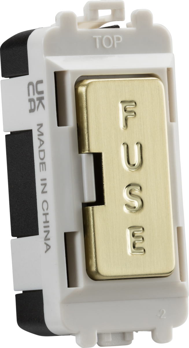 Knightsbridge GDM011BB 13A Fuse Holder Grid Module Brushed Brass