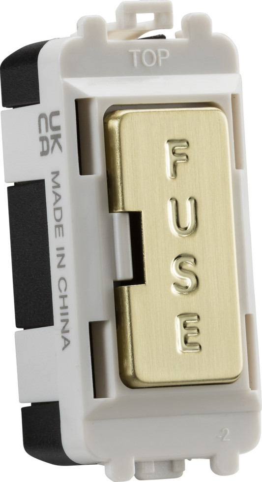 Knightsbridge GDM011BB 13A Fuse Holder Grid Module Brushed Brass