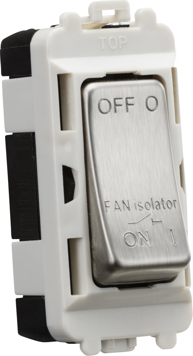 Knightsbridge GDM020BC 10A TP Fan Isolator Grid Switch Module Brushed Chrome