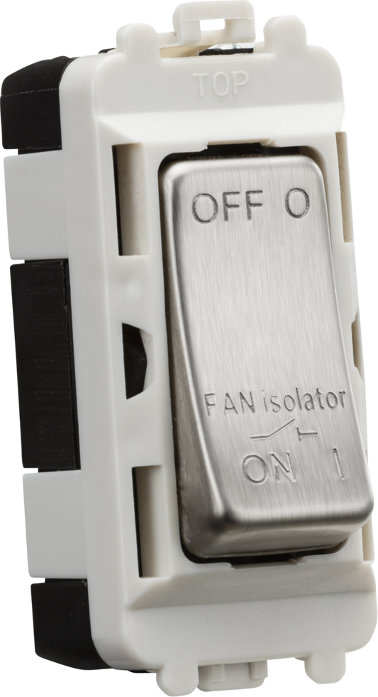 Knightsbridge GDM020BC 10A TP Fan Isolator Grid Switch Module Brushed Chrome