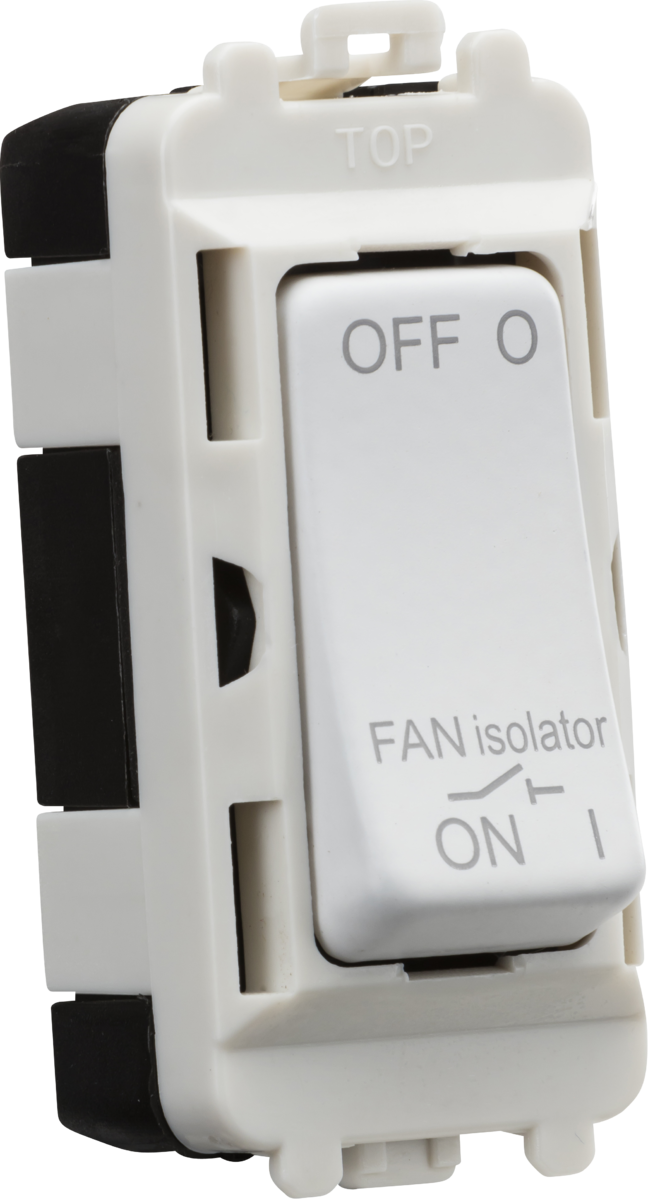 Knightsbridge GDM020MW 10A TP Fan Isolator Grid Switch Module Matt White