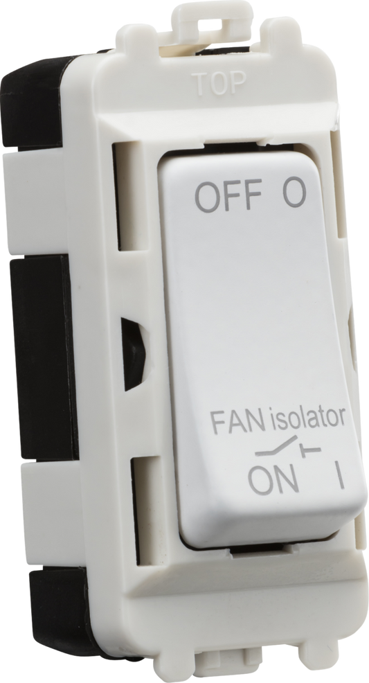 Knightsbridge GDM020MW 10A TP Fan Isolator Grid Switch Module Matt White