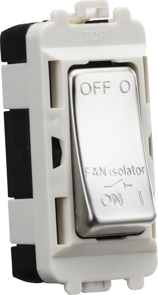 Knightsbridge GDM020PC 10A TP Fan Isolator Grid Switch Module Polished Chrome