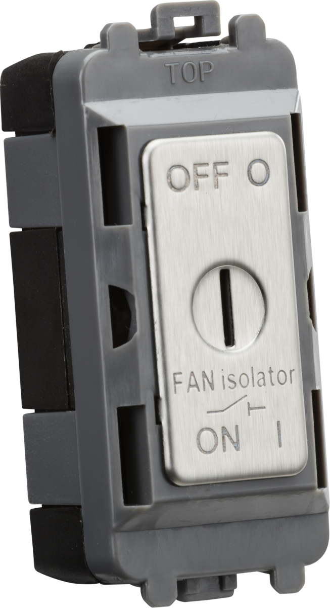 Knightsbridge GDM021BC 10A TP Fan Isolator Key Switch Module Brushed Chrome