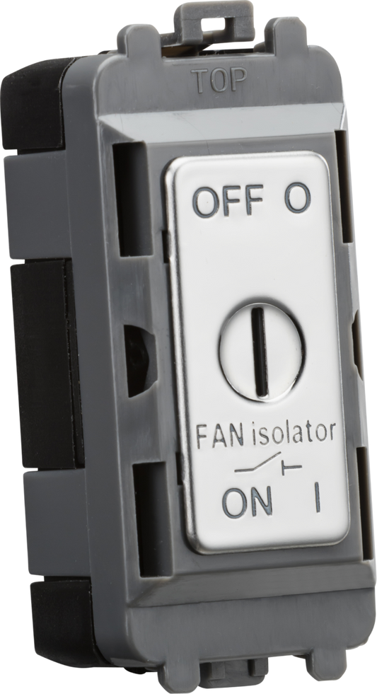Knightsbridge GDM021PC 10A TP Fan Isolator Key Switch Module Polished Chrome